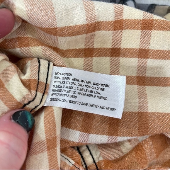 Upcycled Bleach Dip Dye Boho Flannel Top - Picture 8 of 8